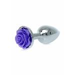 Анальна пробка - Jewellery Silver Rose Plug Purple - мініатюра 3