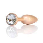 Анальна пробка - Jewellery Pearl Gold Plug Clear S - мініатюра 1
