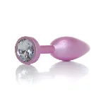 Анальна пробка - Jewellery Pearl Pink Plug Clear M - мініатюра 1