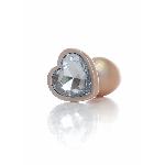 Анальна пробка - Jewellery Pearl Gold Heart Plug Clear S - мініатюра 4