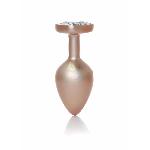 Анальна пробка - Jewellery Pearl Gold Heart Plug Clear M - мініатюра 5