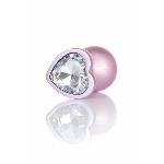 Анальна пробка - Jewellery Pearl Pink Heart Plug Clear M - мініатюра 3