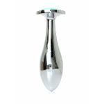 Анальна пробка - Jewellery Silver Plug Light Blue L - мініатюра 5