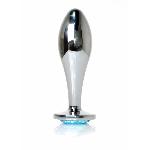 Анальна пробка - Jewellery Silver Plug Light Blue L - мініатюра 6
