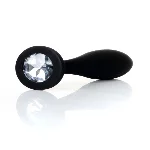Анальна пробка - Jewellery Silicone Black Plug M Clear - мініатюра 1