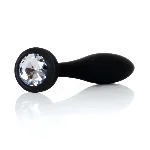 Анальна пробка - Jewellery Silicone Black Plug L Clear - мініатюра 1
