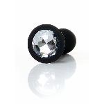 Анальна пробка - Jewellery Silicone Black Plug L Clear - мініатюра 2