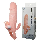 Насадка на член - Brave Man Vibrating Penis Sleeve Flesh - мініатюра 1
