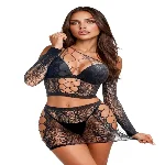 Комплект білизни - Top and skirt 211914, black - One Size - мініатюра 1