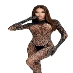 Бодістокінг - Bodystocking 214085, black - One Size - мініатюра 1