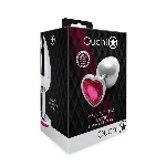 Анальна пробка - Ouch! Metal Butt Plug Large Silver/Rubellite Pink - мініатюра 1