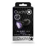 Анальна пробка - Ouch! Metal Butt Plug Small Gunmetal/Amethyst Purple - мініатюра 7