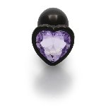 Анальна пробка - Ouch! Metal Butt Plug Small Gunmetal/Amethyst Purple - мініатюра 4