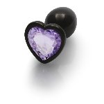 Анальна пробка - Ouch! Metal Butt Plug Small Gunmetal/Amethyst Purple - мініатюра 3