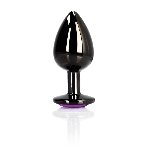 Анальна пробка - Ouch! Metal Butt Plug Small Gunmetal/Amethyst Purple - мініатюра 5