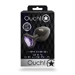Анальна пробка - Ouch! Metal Butt Plug Medium Gunmetal/Amethyst Purple - мініатюра 7