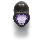 Анальна пробка - Ouch! Metal Butt Plug Medium Gunmetal/Amethyst Purple - мініатюра 4