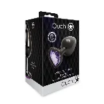 Анальна пробка - Ouch! Metal Butt Plug Large Gunmetal/Amethyst Purple - мініатюра 1