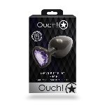 Анальна пробка - Ouch! Metal Butt Plug Large Gunmetal/Amethyst Purple - мініатюра 7
