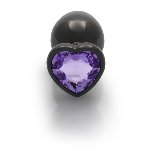 Анальна пробка - Ouch! Metal Butt Plug Large Gunmetal/Amethyst Purple - мініатюра 4