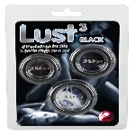 Набір ерекційних кілець - Lust 3 Black - мініатюра 1