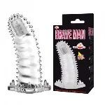 Насадка на член - Brave Man Vibrating Penis Sleeve Clear - мініатюра 1