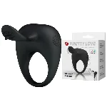 Ерекційне кільце - Pretty Love Stimulating Tonguo Penis Ring Black - мініатюра 1