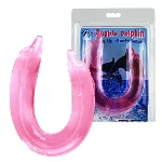 Двосторонній фалоімітатор - Double Dolphin Pink - мініатюра 1