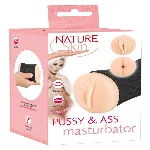 Мастурбатор вагіна і анус - Nature Skin Pussy & Ass Masturbator - мініатюра 1