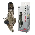 Насадка на член - Brave Man Vibrating Penis Sleeve Black - мініатюра 1