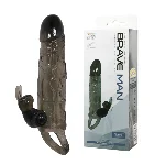 Насадка на член - Brave Man Vibrating Penis Sleeve 5,91" Black - мініатюра 1