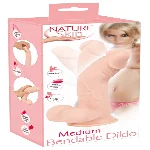 Фалоімітатор з мошонкою - Nature Skin Medium Bendable Dildo - мініатюра 1