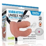 Страпон для подвійного проникнення - Vibrating Unisex Hollow Double Penetration 6" - мініатюра 1