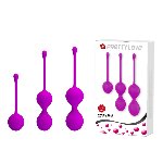 Вагінальні кульки - Pretty Love Kegel Balls Set Pink, 3 шт. - мініатюра 1