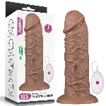Реалістичний вібратор - King-Sized Realistic Chubby Vibrating Dildo 10.5" Brown - мініатюра 1