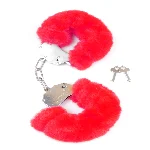 Наручники - Fetish Boss Series Furry Cuffs Red - мініатюра 1