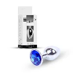 Анальна пробка - Jewellery Silver Plug Dark Blue - мініатюра 1