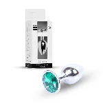 Анальна пробка - Jewellery Silver Plug Green - мініатюра 1