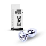 Анальна пробка - Jewellery Silver Plug Clear - мініатюра 1