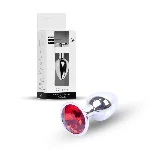 Анальна пробка - Jewellery Silver Plug Red - мініатюра 1