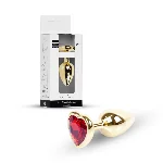 Анальна пробка - Jewellery Gold Heart Plug Red - мініатюра 1