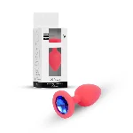 Анальна пробка - Jewellery Silicone Red Plug S Blue - мініатюра 1