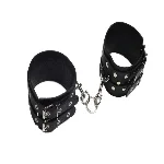 Кайдани на щиколотки Leather Double Fix Leg Cuffs Black - мініатюра 1