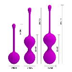 Вагінальні кульки - Pretty Love Kegel Balls Set Pink, 3 шт. - мініатюра 2