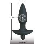 Анальна пробка - Black Velvet Vibrating Plug Medium - мініатюра 5