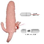 Насадка на член - Brave Man Vibrating Penis Sleeve Flesh - мініатюра 8