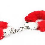 Наручники - Fetish Pleasure Fluffy Hand Cuffs Red - мініатюра 2