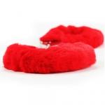 Наручники - Fetish Pleasure Fluffy Hand Cuffs Red - мініатюра 3
