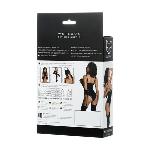 Боді Glossy Katherin з матеріалу Wetlook на шнурівці, чорне - мініатюра 2