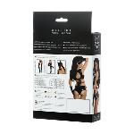 Комплект Glossy Halle з матеріалу Wetlook (топ, міні-шорти та рукавички), чорний - мініатюра 2
